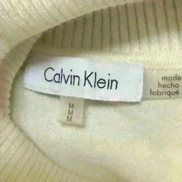 Calvin Klein Black & White Colorblock Turtleneck Sweater - Picture 5 of 8